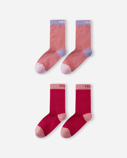 Calcetines de lana Reima Parit para niños, paquete de 2, color Rose Blush – Foto del producto 1