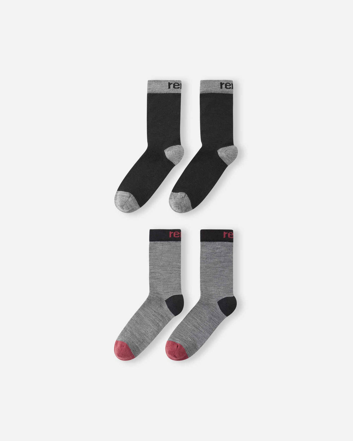 Reima Parit Wollsocken Kinder 2er-Pack Black – Packshot 1