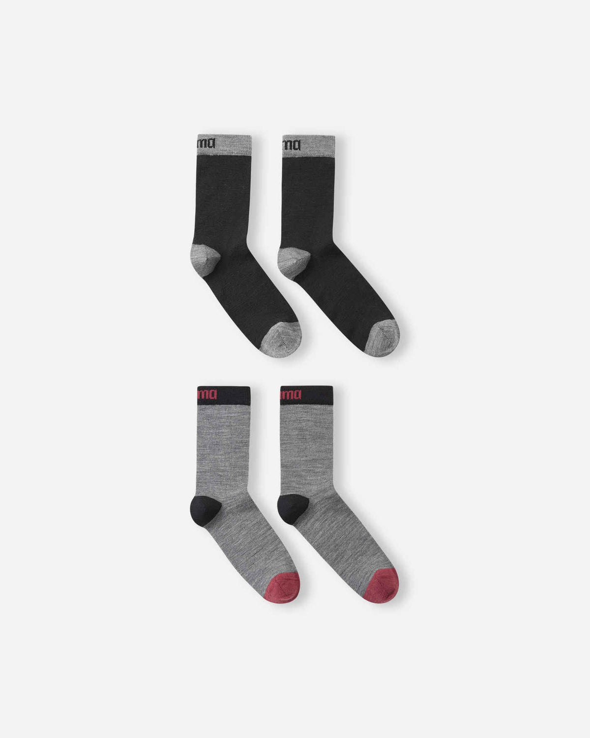 Reima Parit Wollsocken Kinder 2er-Pack Black – Packshot 2