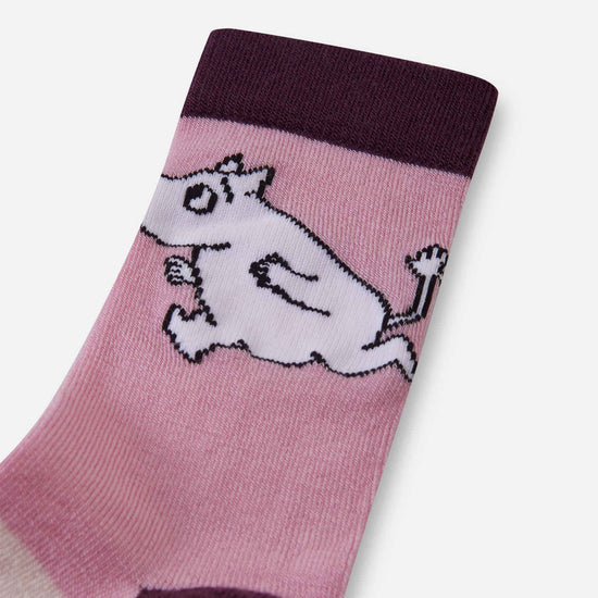 Calcetines de lana Reima Moomin con ribete para niños, gris y rosa – Packshot 2