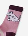 Calcetines de lana Reima Moomin con ribete para niños, gris y rosa – Packshot 2
