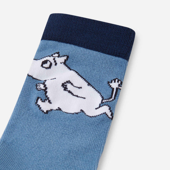 Calcetines de lana Reima Moomin Randig para niños, color Blue Ocean – Foto del producto 2