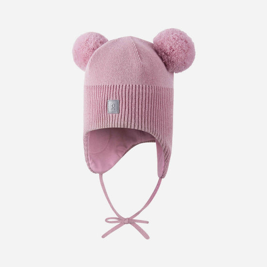 Gorro de merino Reima Kumpi para niños pequeños – Gris rosa