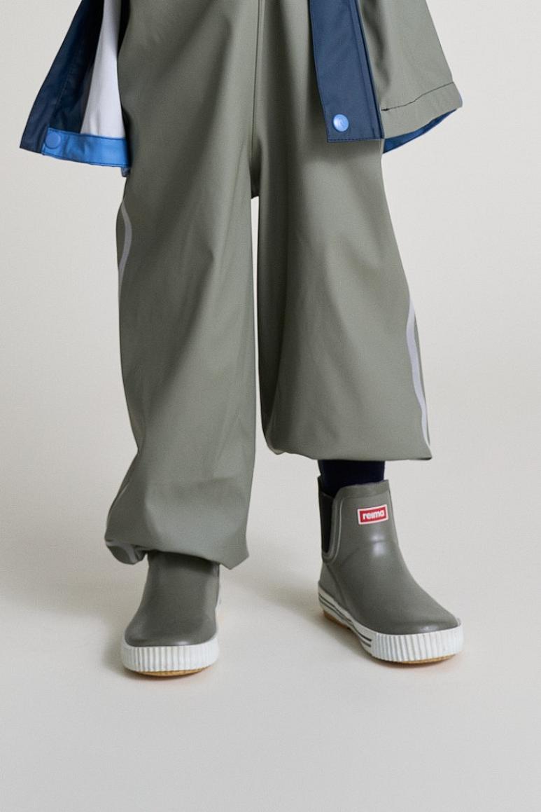 Botas de lluvia Reima Ankles para niños – Verde grisáceo – Detalle de la foto de estudio