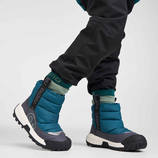 Bottes d'hiver Reima Lumiloma ReimaTec pour enfants, couleur Dark Teal – Photo en studio 1