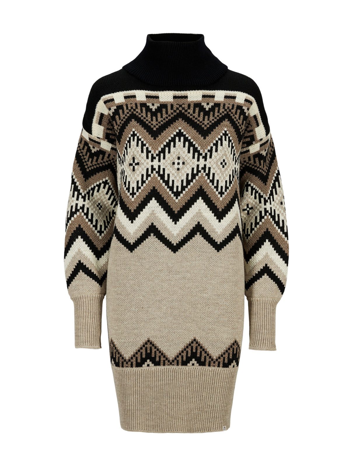 Dale Of Norway SKÅLA DRESS Sand Black Beige Offwhite S - PeakStyle