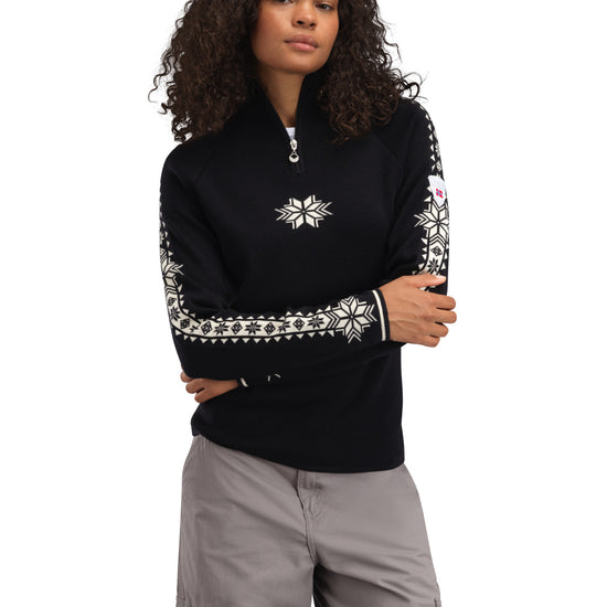 Dale Of Norway W GEILO FEM SWEATER Black Offwhite XL - PeakStyle