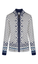 Dale Of Norway W SOLFRID FEM JACKET Offwhite Electricstorm Navy XXL - PeakStyle