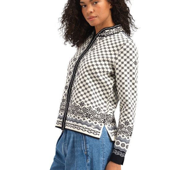 Dale Of Norway W SOLFRID FEM JACKET Offwhite Black Schiefer Grau XS - PeakStyle