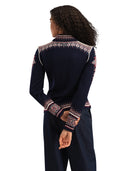 Dale Of Norway W 140TH ANNIVERSARY FEM JACKET Navy Redrose Offwhite XL - PeakStyle