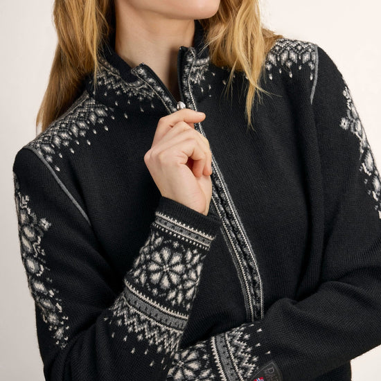 Dale Of Norway 140th Anniversary Damen Wolljacke Black - Detail