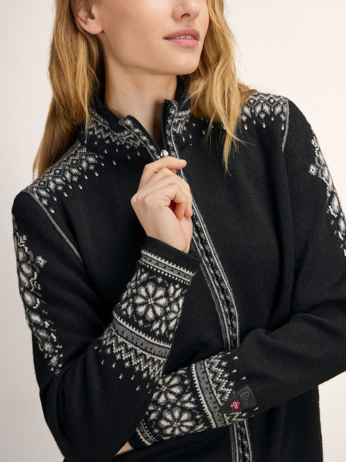 Dale Of Norway 140th Anniversary Damen Wolljacke Black - Detail