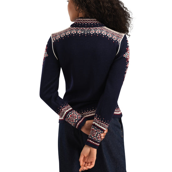 Dale Of Norway 140th Anniversary Damen Wolljacke Navy - Studio Rücken