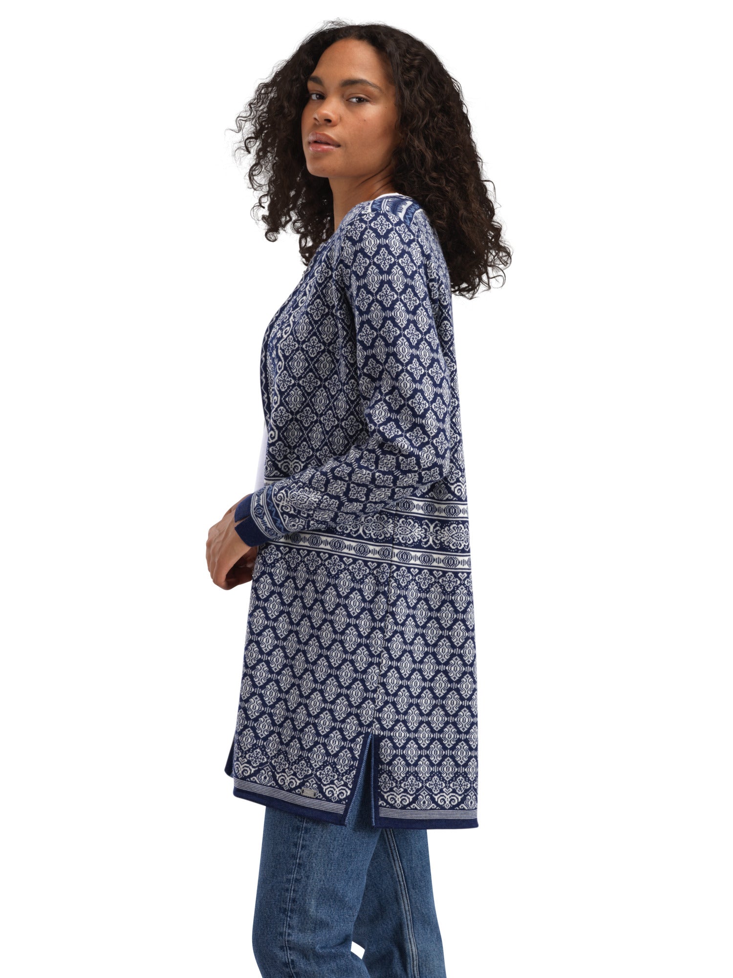 Dale Of Norway W INGEBORG FEM JACKET Electricstorm Offwhite Blue XL - PeakStyle