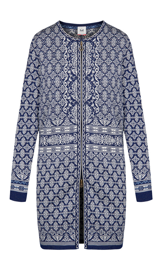 Dale Of Norway W INGEBORG FEM JACKET Electricstorm Offwhite Blue XL - PeakStyle