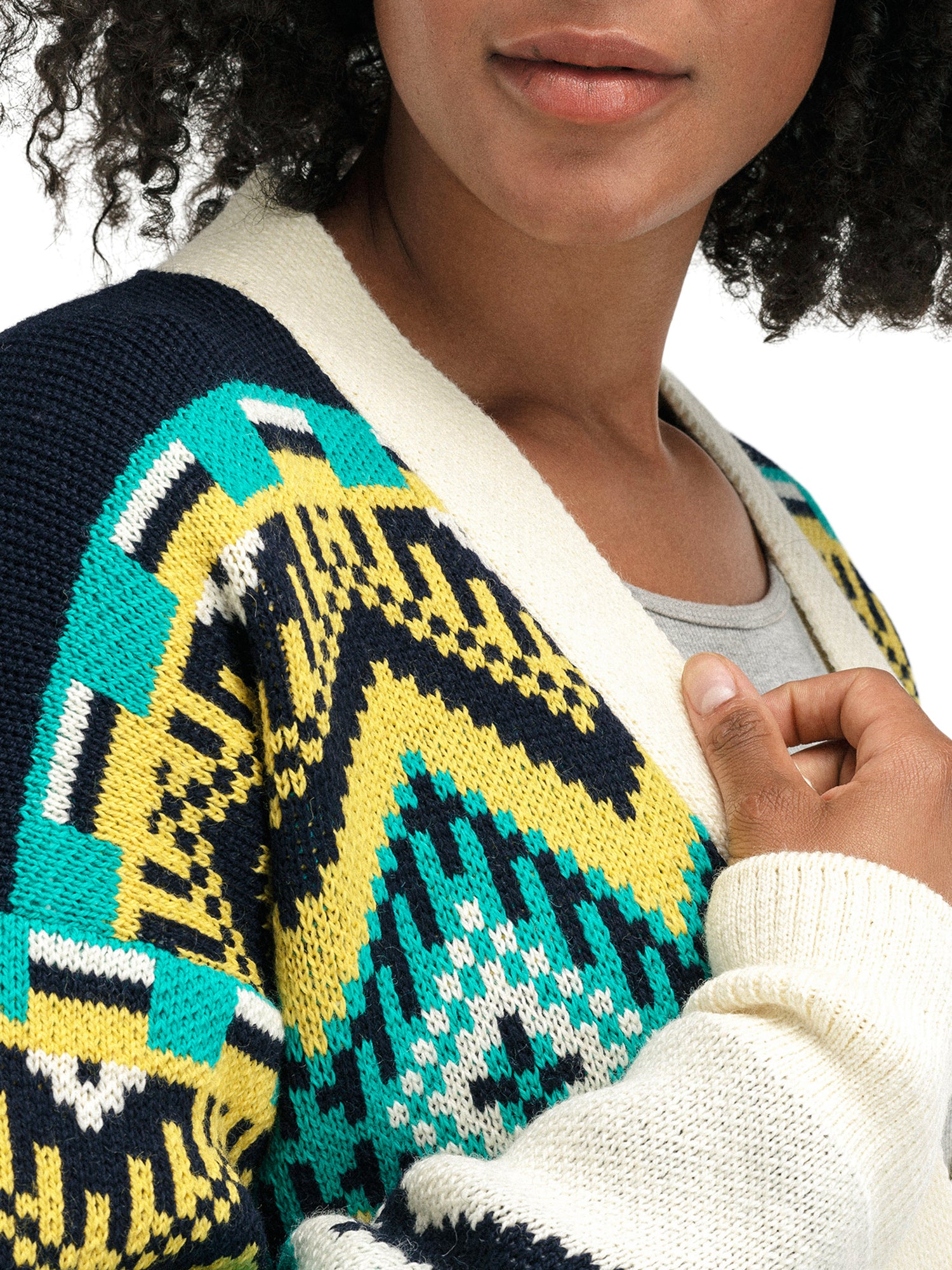 Dale Of Norway SKÅLA CARDIGAN Offwhite Marine Peacock XL - PeakStyle