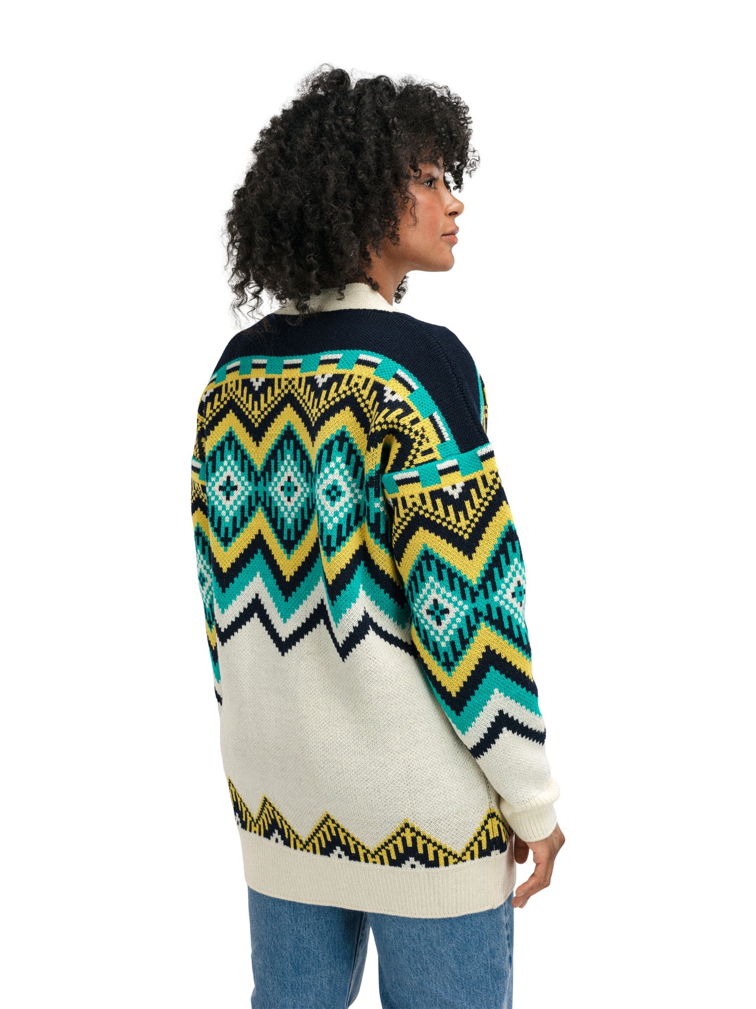 Dale Of Norway SKÅLA CARDIGAN Offwhite Marine Peacock XL - PeakStyle