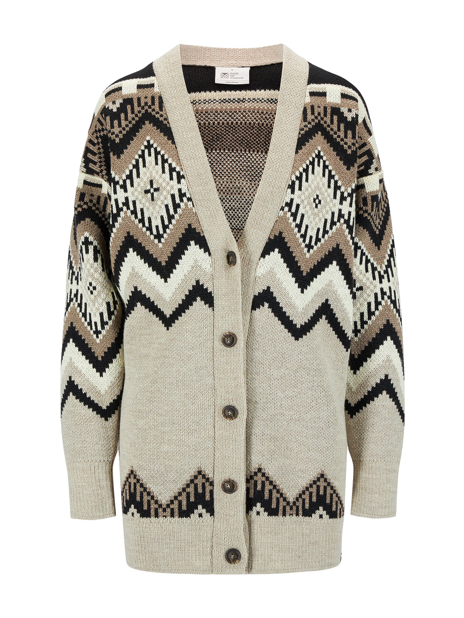 Dale Of Norway SKÅLA CARDIGAN Sand Black Offwhite XXL - PeakStyle
