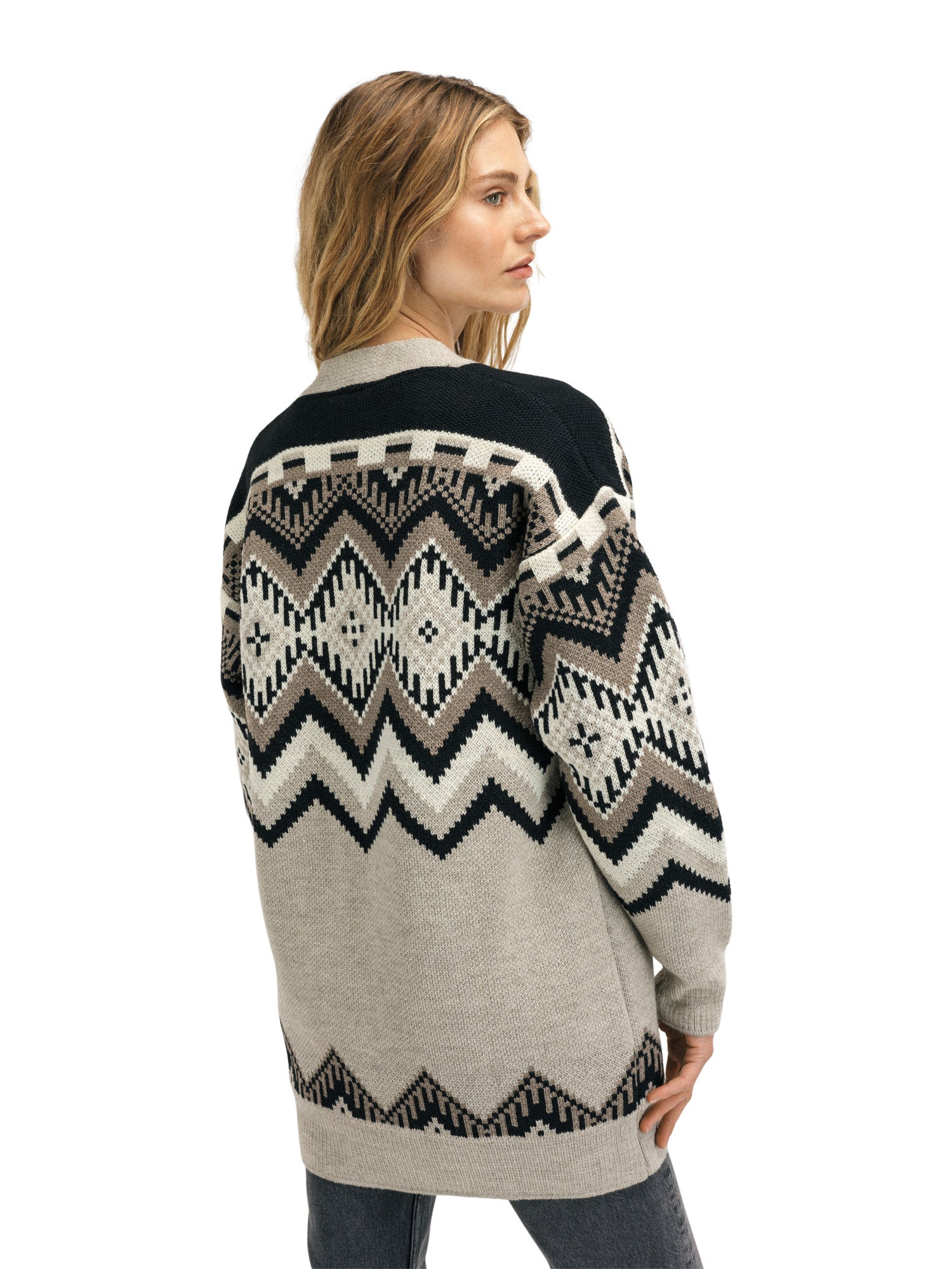 Dale Of Norway SKÅLA CARDIGAN Sand Black Offwhite XXL - PeakStyle