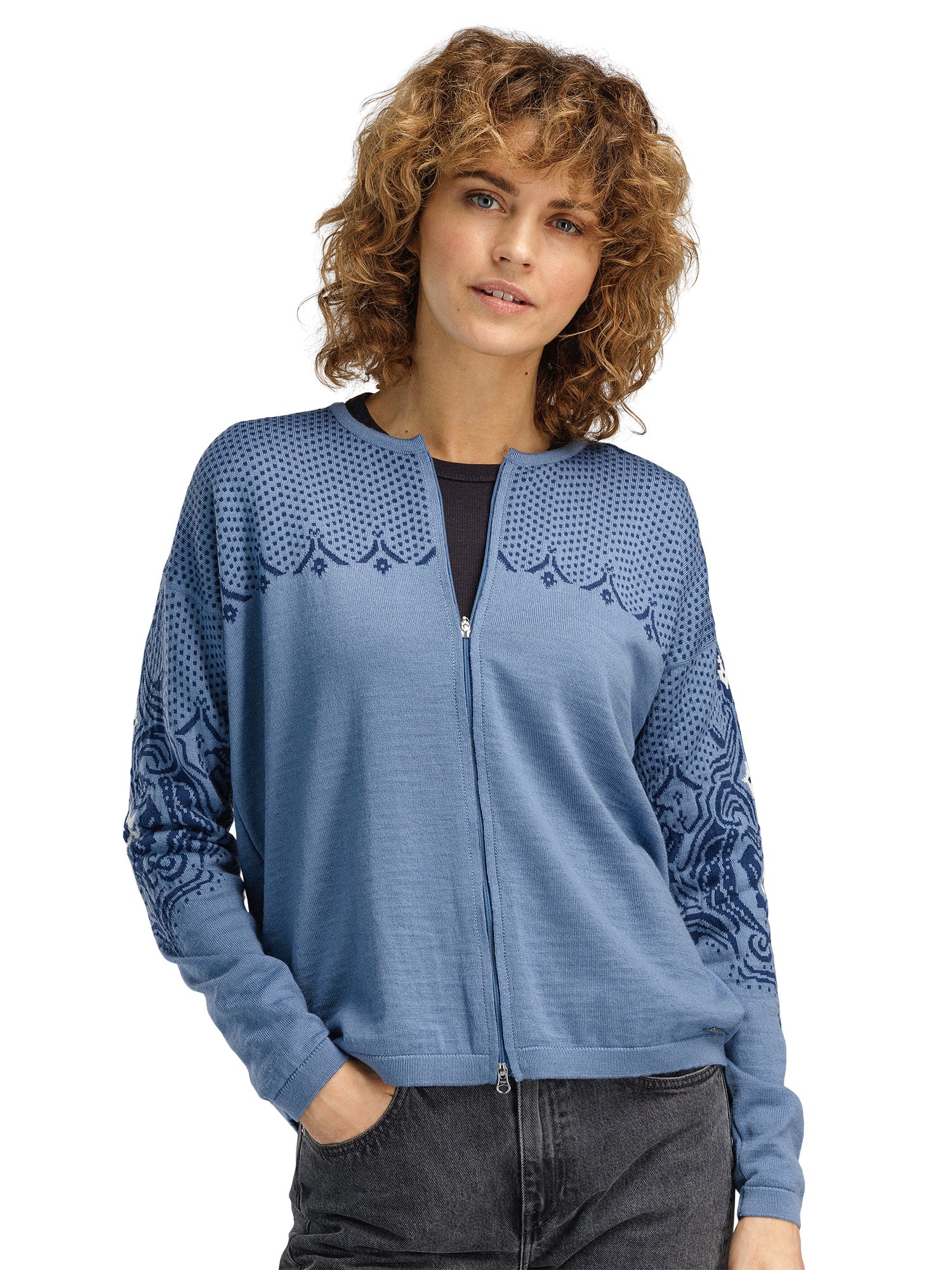Dale Of Norway ROSENDAL FEM JACKET Blueshadow Indigo Offwhite XL - PeakStyle