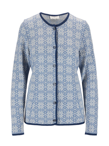 Dale Of Norway W OTHELIE FEM JACKET Blueshadow Offwhite XL - PeakStyle