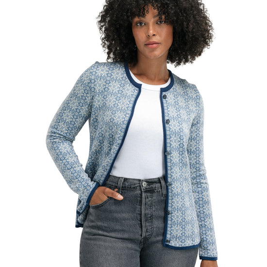 Dale Of Norway W OTHELIE FEM JACKET Blueshadow Offwhite XL - PeakStyle