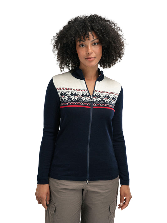Dale Of Norway W LIBERG FEM JACKET Marine Offwhite Raspberry XL - PeakStyle