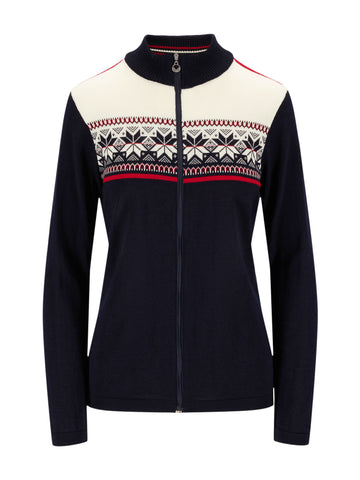 Dale Of Norway W LIBERG FEM JACKET Marine Offwhite Raspberry XL - PeakStyle