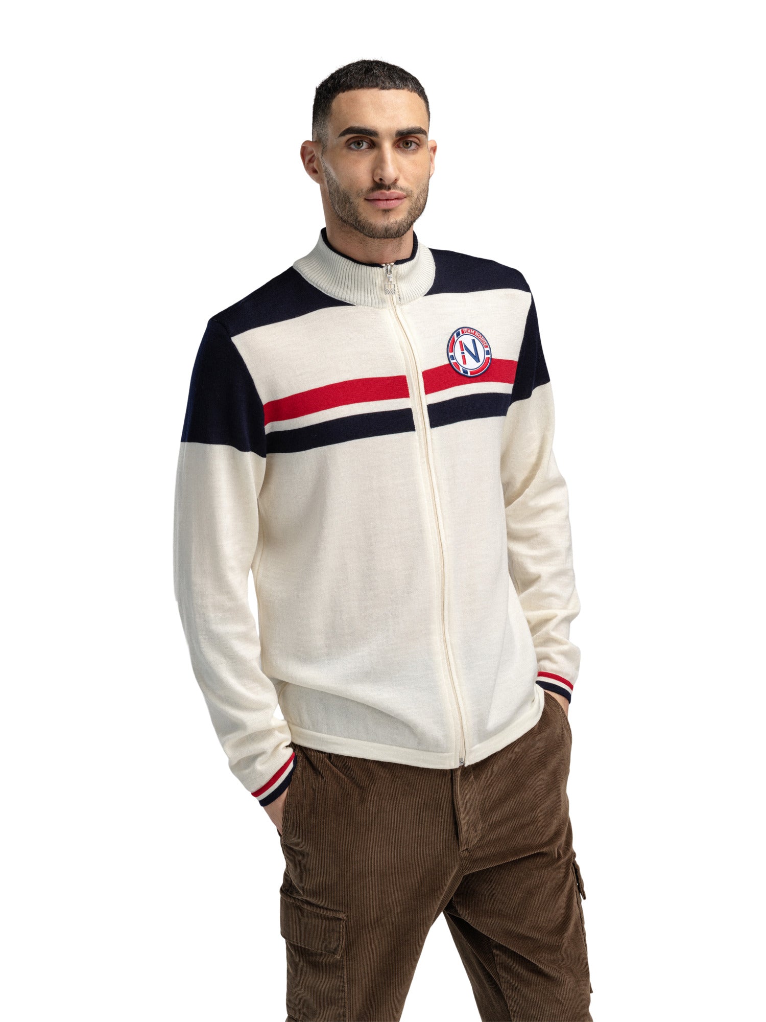 Dale Of Norway M MOUNT STELLO MASCULINE JACKET Offwhite Marine Raspberry XXL - PeakStyle
