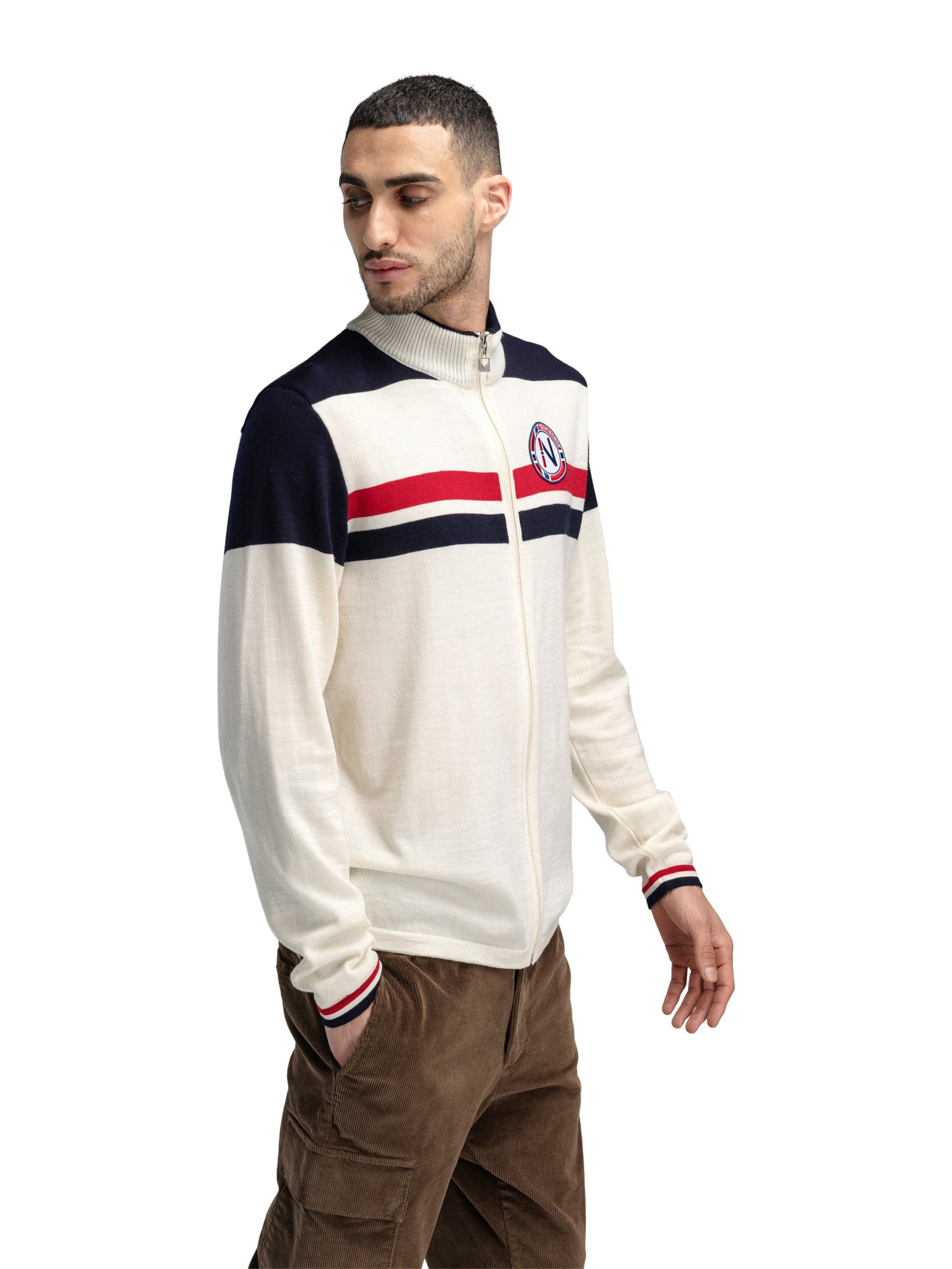 Dale Of Norway M MOUNT STELLO MASCULINE JACKET Offwhite Marine Raspberry XXL - PeakStyle