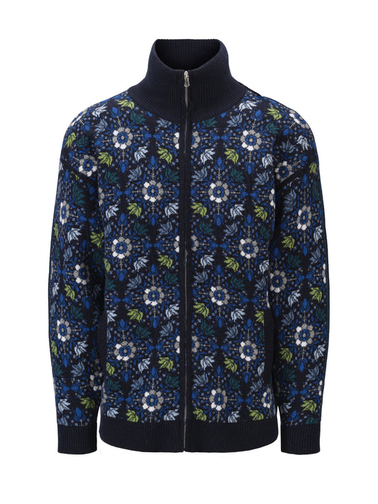 Dale Of Norway M FJÆRE MASC JACKET Navy Ultramarine Spring Green XXL - PeakStyle