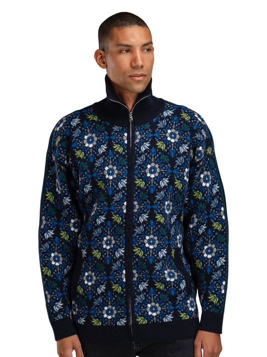 Dale Of Norway M FJÆRE MASC JACKET Navy Ultramarine Spring Green XXL - PeakStyle