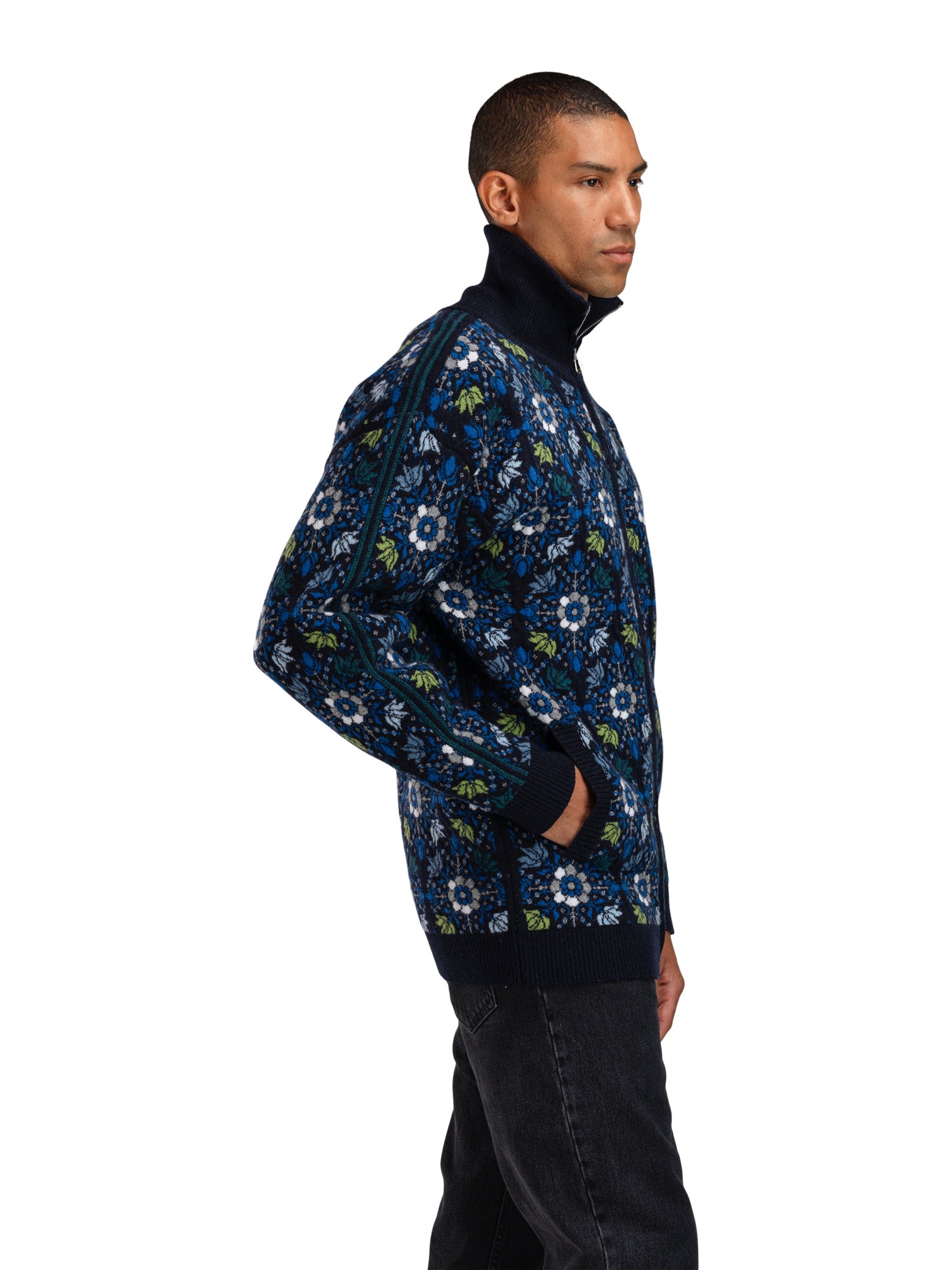 Dale Of Norway M FJÆRE MASC JACKET Navy Ultramarine Spring Green XXL - PeakStyle