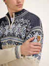 Dale Of Norway VAIL Wollpullover Herren Offwhite - Smoke - Midnight Navy Detail