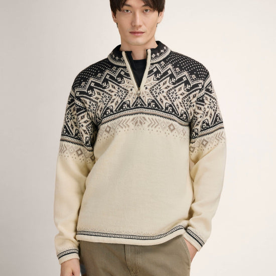 Dale Of Norway VAIL Wollpullover Herren Offwhite - Coffee - Sandstone Studio