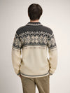 Dale Of Norway VAIL Wollpullover Herren Offwhite - Coffee - Sandstone Rückansicht