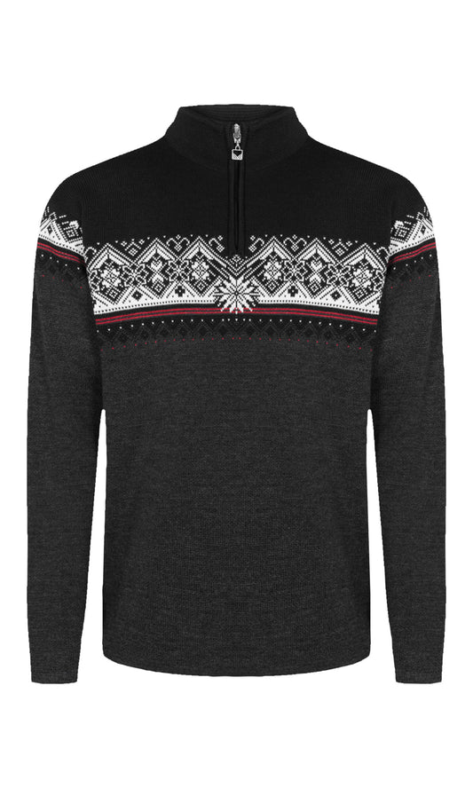 Dale Of Norway M MORITZ MASC SWEATER Darkcharcoal Raspberry Black 3XL - PeakStyle