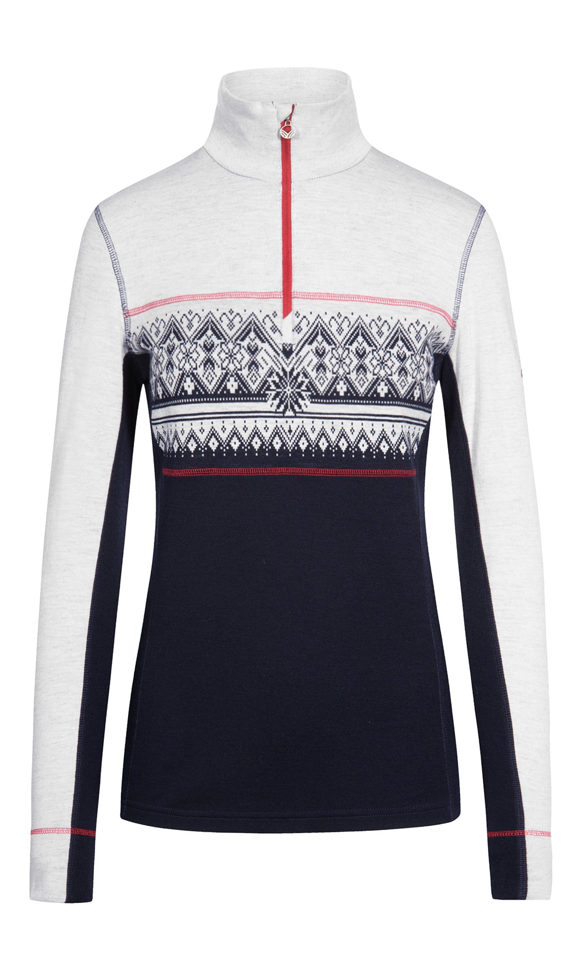 Dale Of Norway W MORITZ FEM BASIC SWEATER Navy White Raspberry XL - PeakStyle