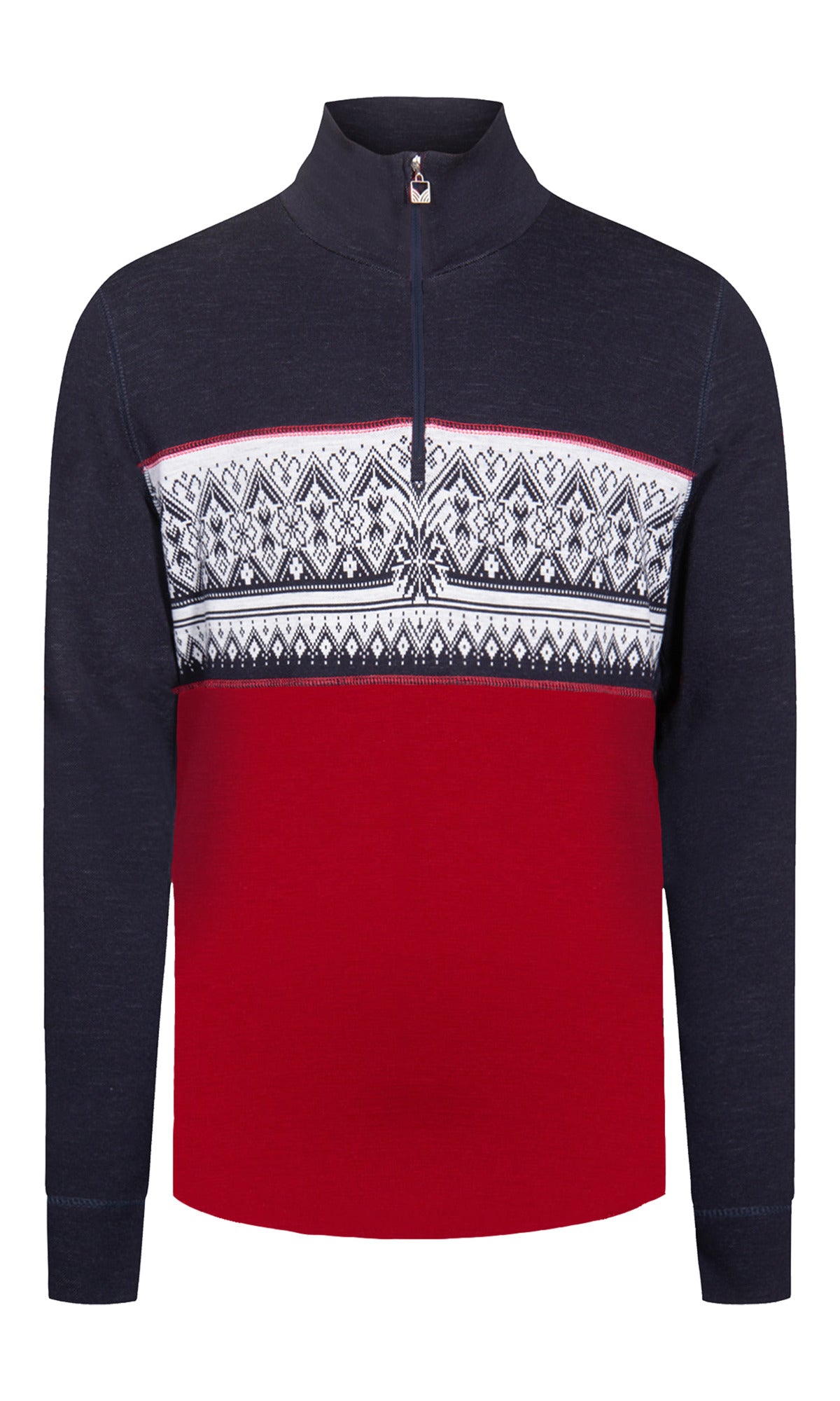 Dale Of Norway M MORITZ MASC BASIC SWEATER Raspberry Navy Offwhite XXL - PeakStyle