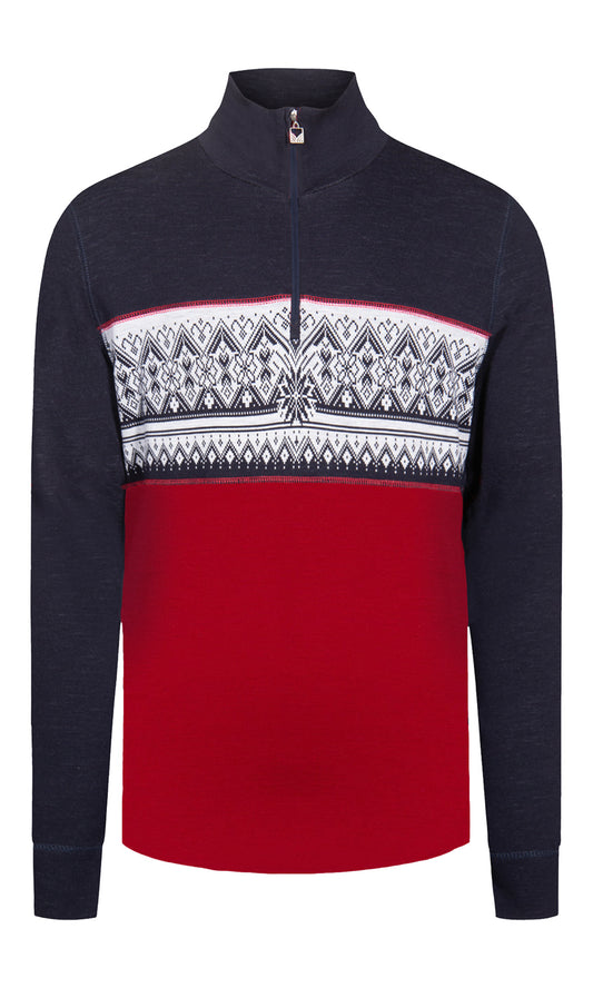 Dale Of Norway M MORITZ MASC BASIC SWEATER Raspberry Navy Offwhite XXL - PeakStyle