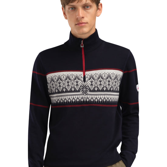 Dale Of Norway M MORITZ MASC BASIC SWEATER Navy White Raspberry XXL - PeakStyle