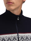 Dale of Norway MORITZ BASIC Herren Merino Pullover Navy - White - Raspberry Detail