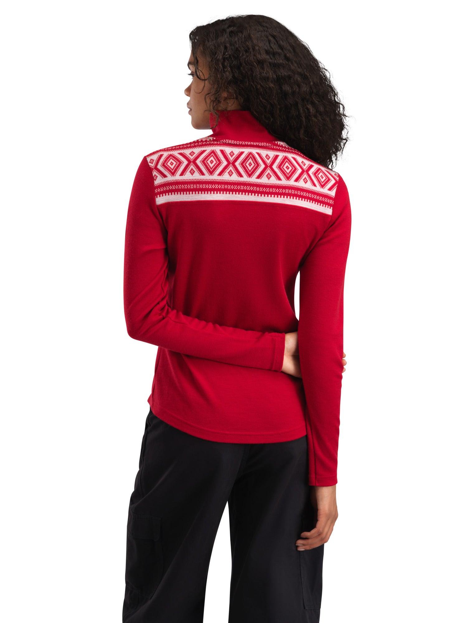 Dale Of Norway W CORTINA BASIC FEM SWEATER Raspberry Offwhite XL - PeakStyle