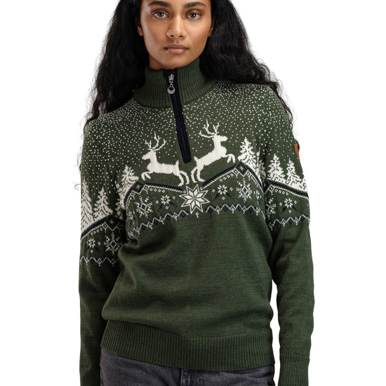 Dale Of Norway W DALE CHRISTMAS FEM SWEATER Loden Offwhite Navy XL - PeakStyle