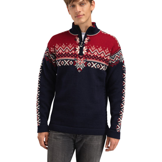 Dale Of Norway M 140TH ANNIVERSARY MASC SWEATER Navy Redrose Offwhite 3XL - PeakStyle