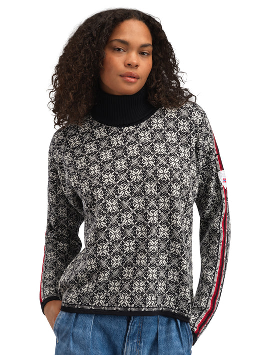 Dale Of Norway W FIRDA FEM SWEATER Black Offwhite XL - PeakStyle