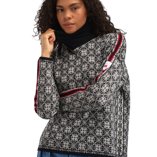 Dale Of Norway W FIRDA FEM SWEATER Black Offwhite XL - PeakStyle