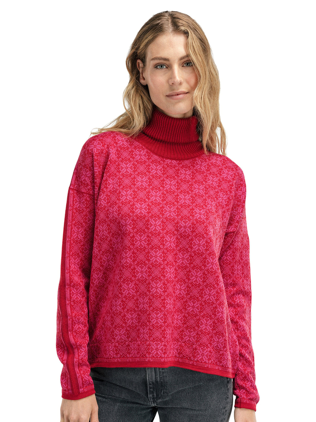 Dale Of Norway FIRDA Merino Sweater Women Raspberry - Allium - Studio Front