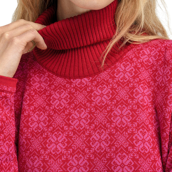 Dale Of Norway FIRDA Merino Pullover Women Raspberry - Allium – Detail