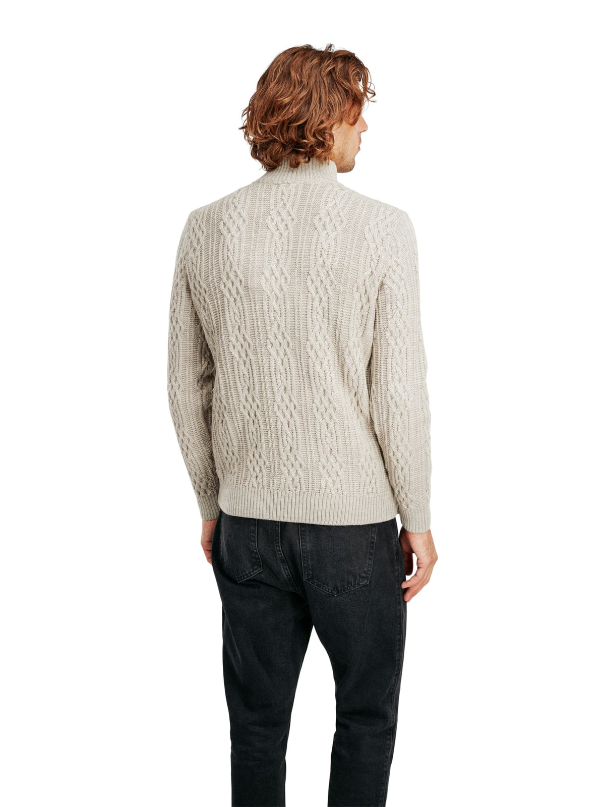 Dale of Norway Hoven men's wool sweater sand - back view
